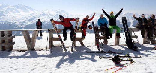 Verbier grupa znajomych Alpy