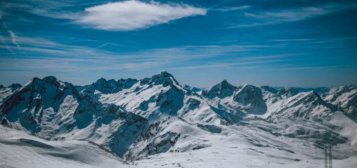 widok alpy wysokie francja snowee wyjazdy na narty snowboard