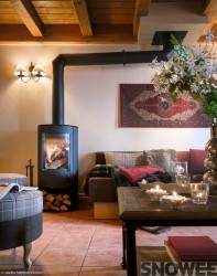 Snowee Les Menuires Sapiniere living room apartment fireplace
